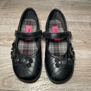 Rachel Shoes Taelynn Mary Jane Kids 12M Black Floral Dress Flats